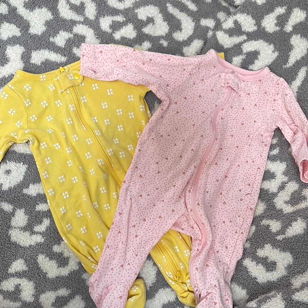 Just One You made by Carter’s footed onesie’s